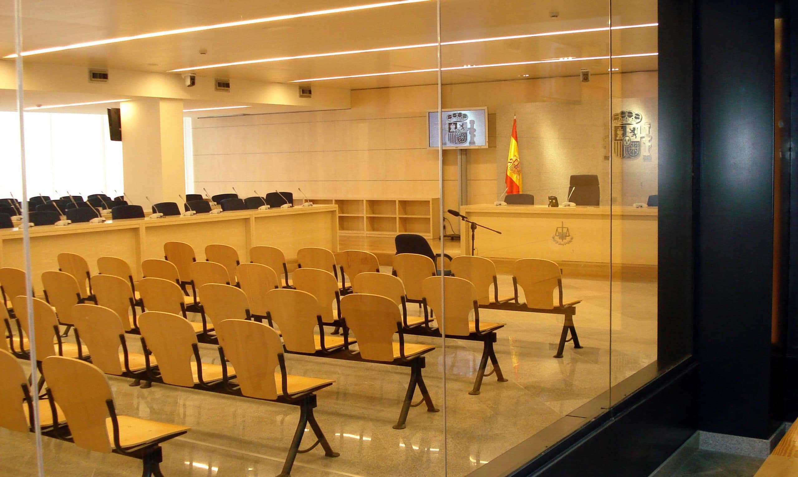 Sala de vistas de un juzgado en Barcelona